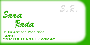 sara rada business card